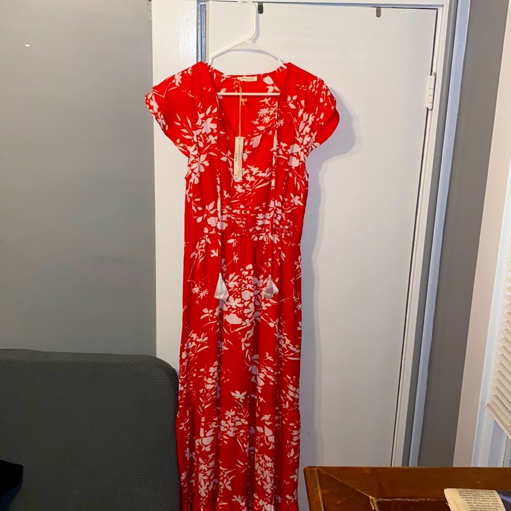 Brand New Red Floral Maxi Dress